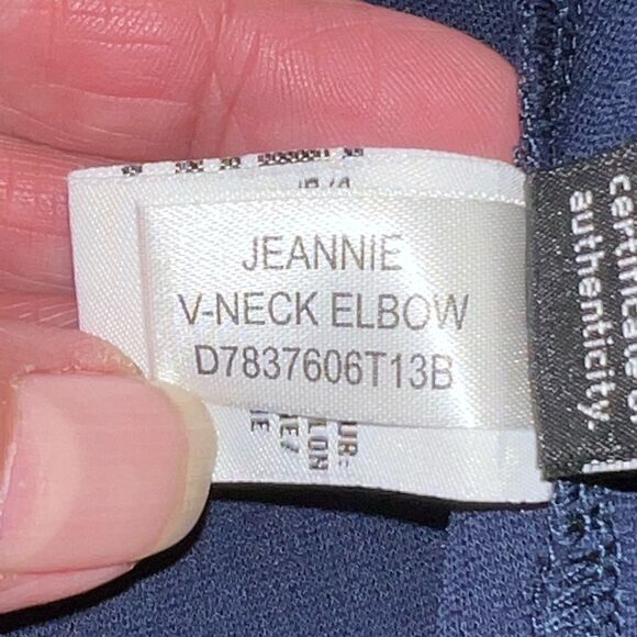 Dianne Von Furstenberg Jeannie Navy V Neck Dress Womens Size 6 - Picture 9 of 11